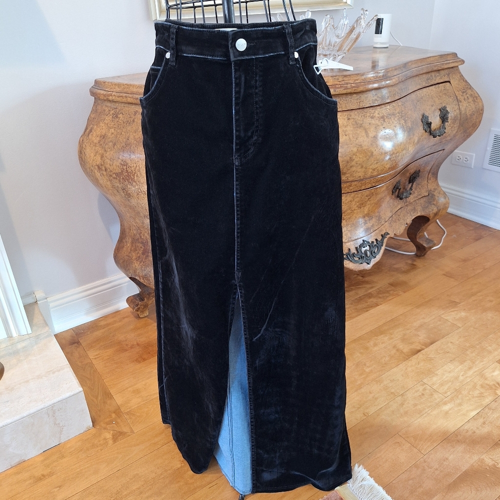 Pilcro maxi casual velvet look skirt 6